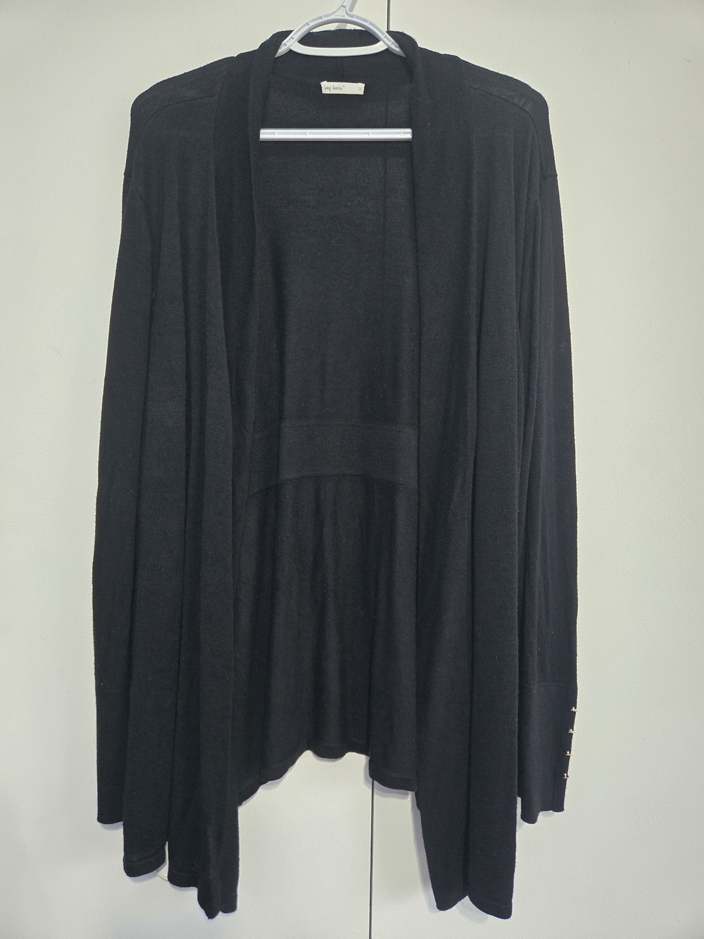 Spicy Sandia Black Open Front Cardigan‎ Sweater 2X Plus Size
